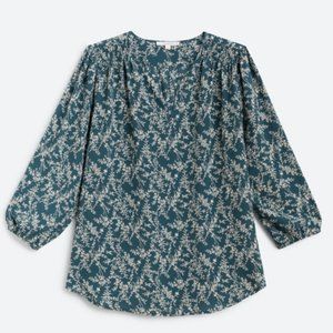 Fun2Fun Kinny Split Neck Smocked Shoulder Blouse